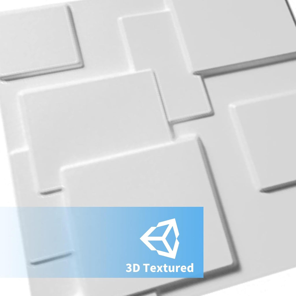 White PVC 3D Wall Panel, 32 Sq.FT R3940