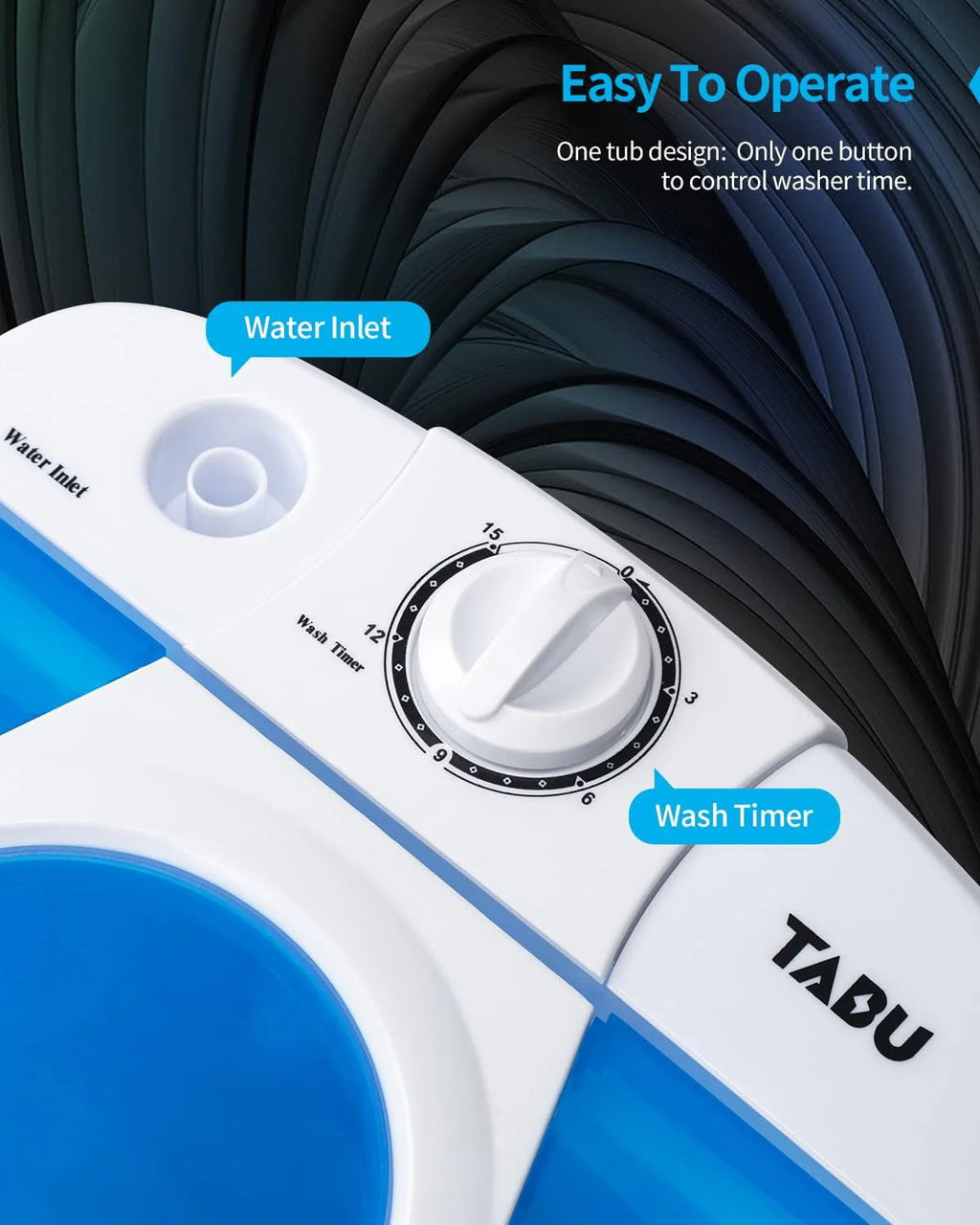 7.7lbs Mini Portable Washing Machine with Spiner Basket, Timer Control and Drain Hose, White L58440