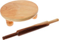 Manual Wooden Roti Chapati Tortilla Presser Maker With Rolling Pin, 10-Inch E8664