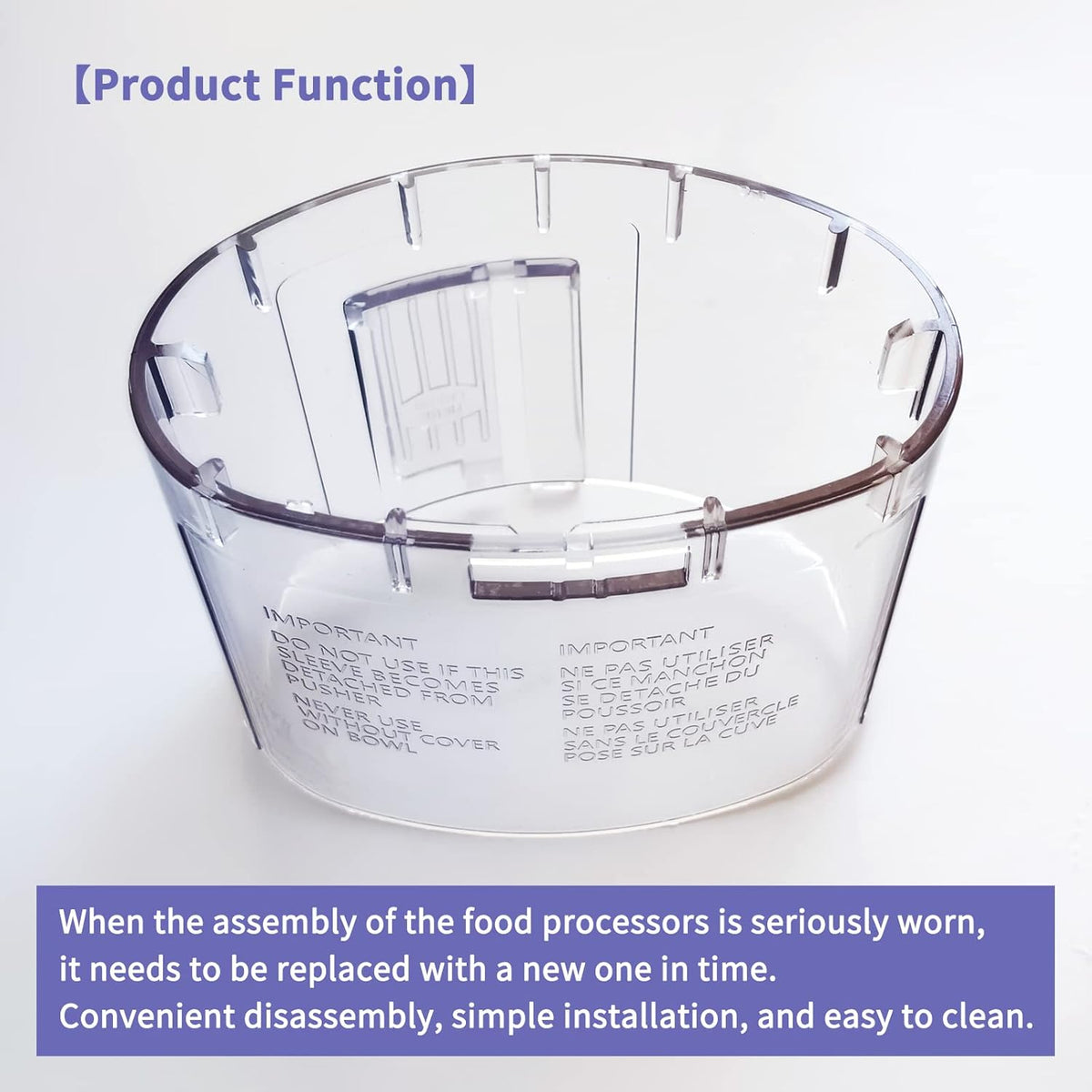 Large Pusher and Sleeve Assembly for Food Processors Y909