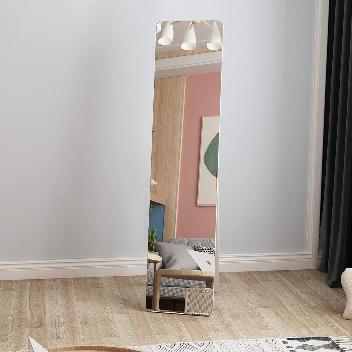 Full Length Mirror 63 inch x 14.6 inch with Floor Stand L898
