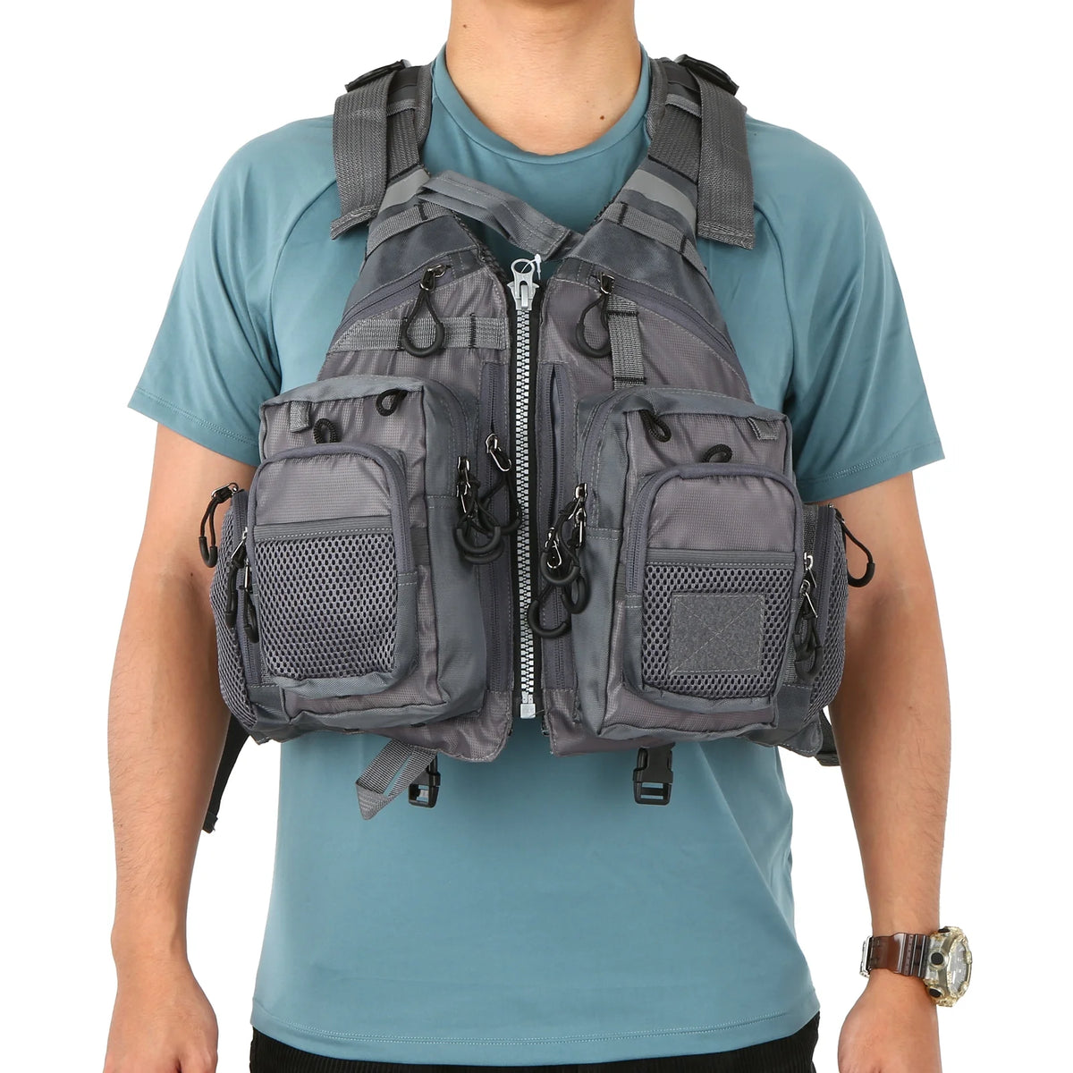 Padded Outdoor Fishing Life Jacket Vest with 209lb Bearing Capacity K478653