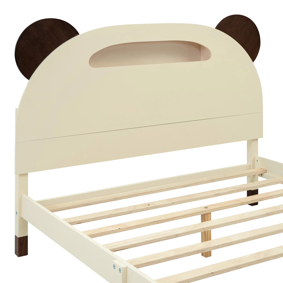 Full Size Bear-Shape Platform Bed with Nightstand and Storage Dresser E22367