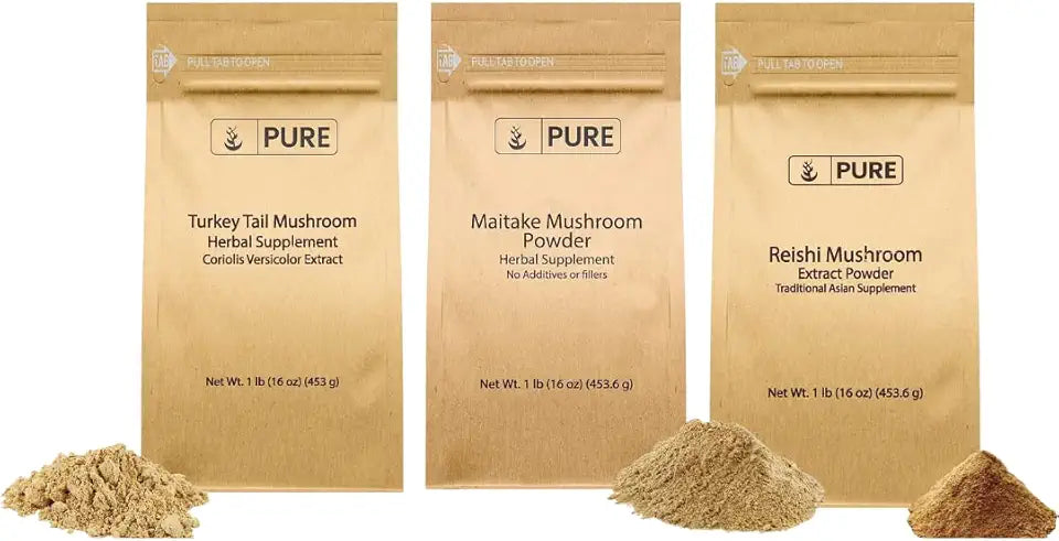 Turkey Tail, Reishi, & Maitake Mushroom Powder X310