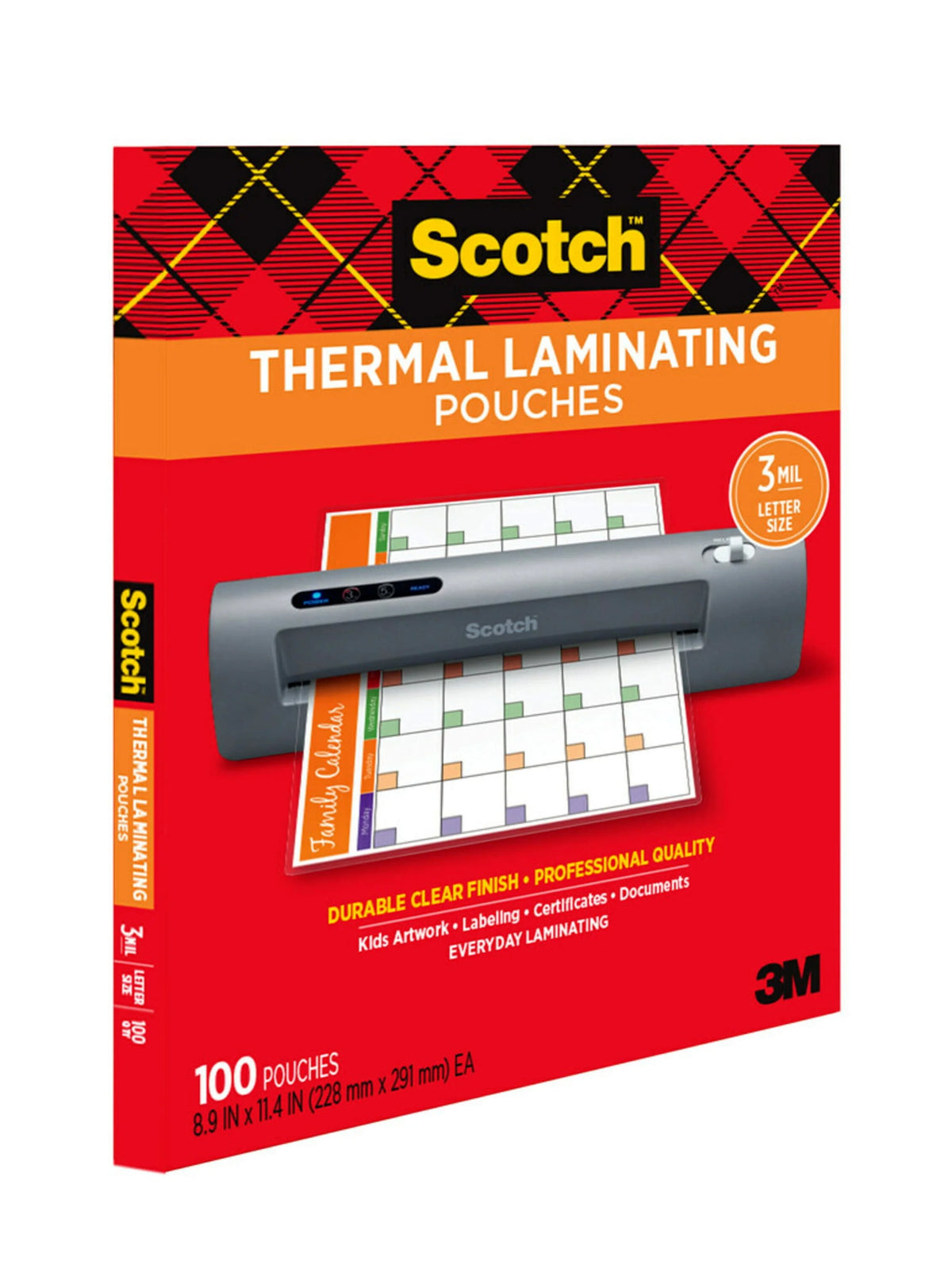 Thermal Laminating Pouches, 100 Count, 8.5 x 11, 3 mil Thick X114