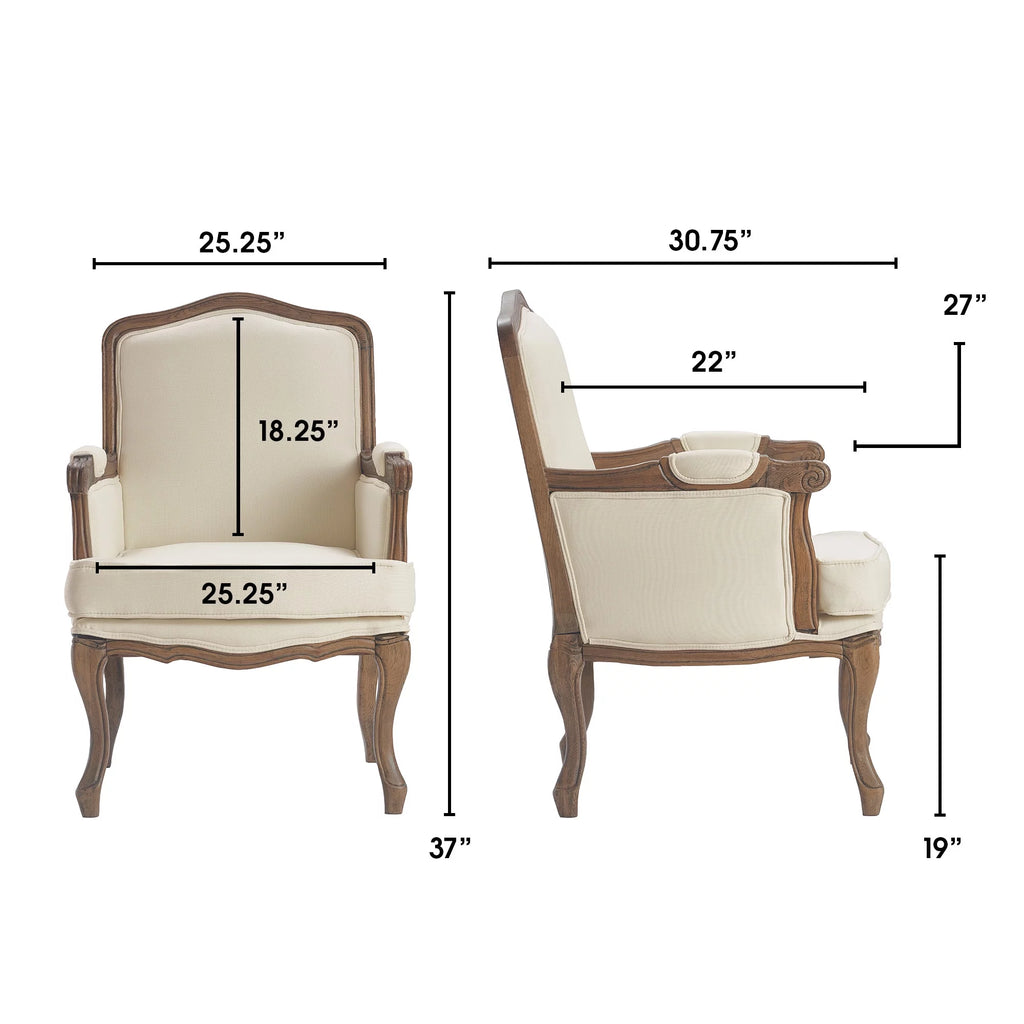 Cream Upholstered Accent Armchair Y47852