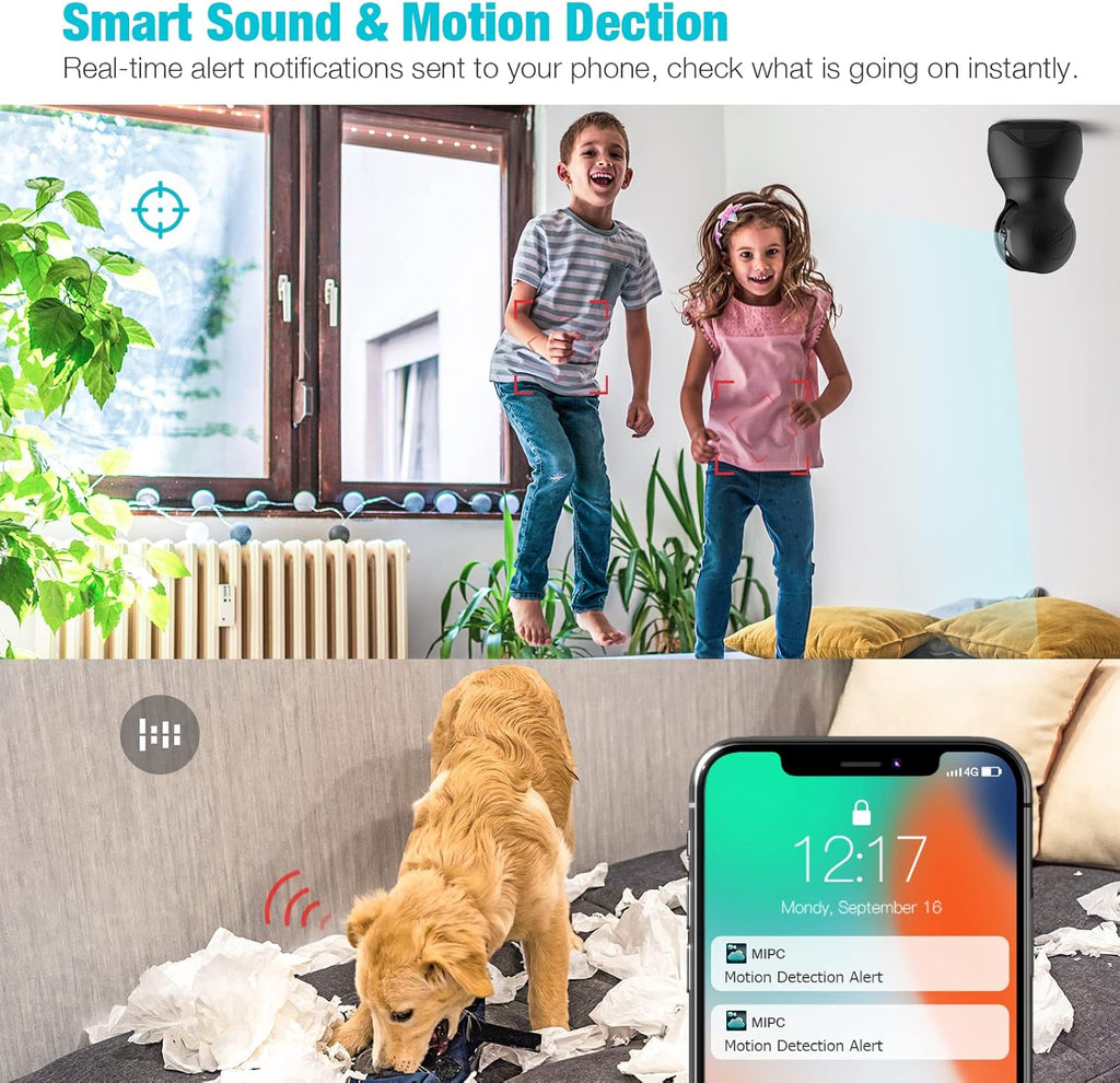 1080P WiFi Security Camera with 2-Way Talk, Night Vision, Pan/Tilt/Zoom, Pack of 2 K773822
