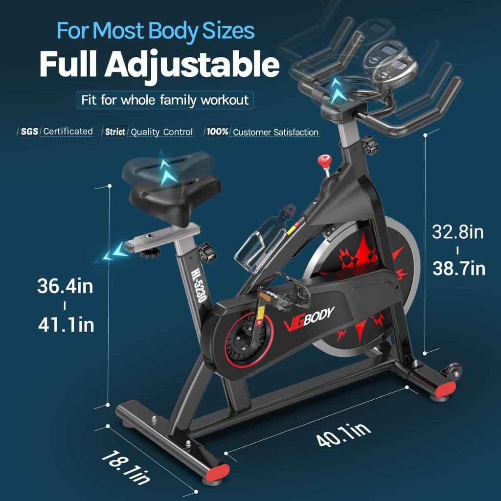Exercise Bike Indoor Cycling Bike Adjustable Stationary Bicycle Upright Bike J14282