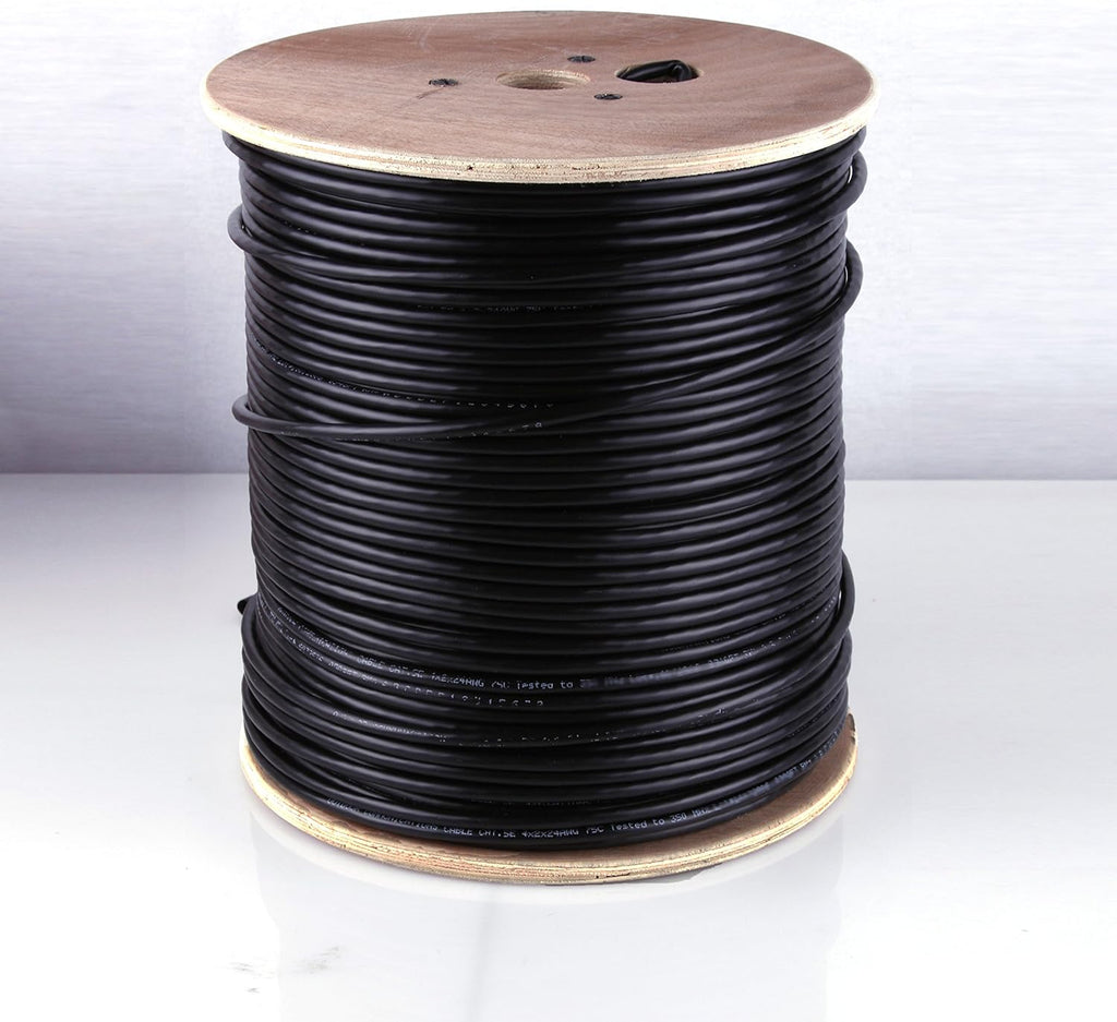RG59 Siamese Coaxial CCTV Cable 1000 ft. Black M1216