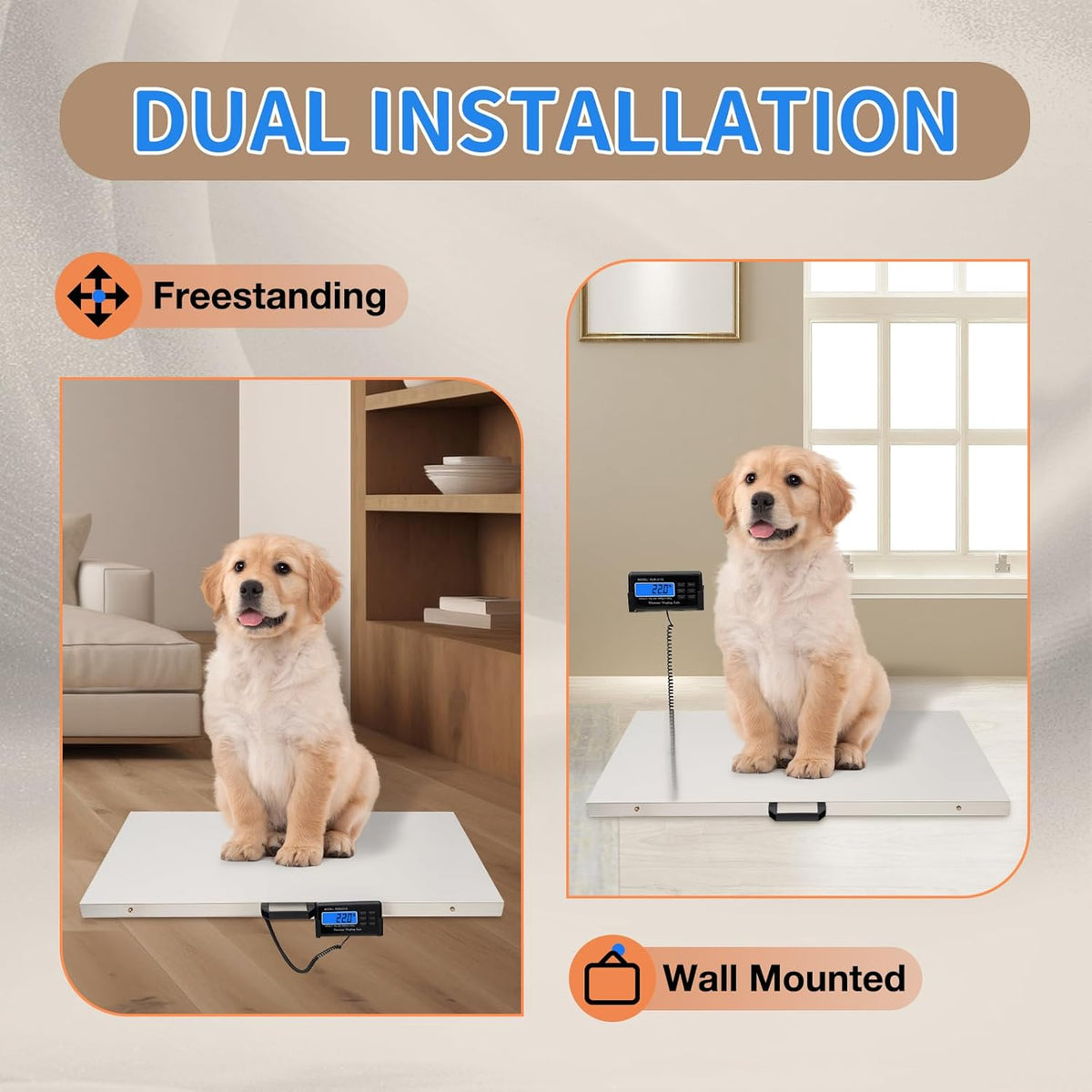 Digital Pet Scale Max 660lbs Heavy Duty with Power Adapter C179