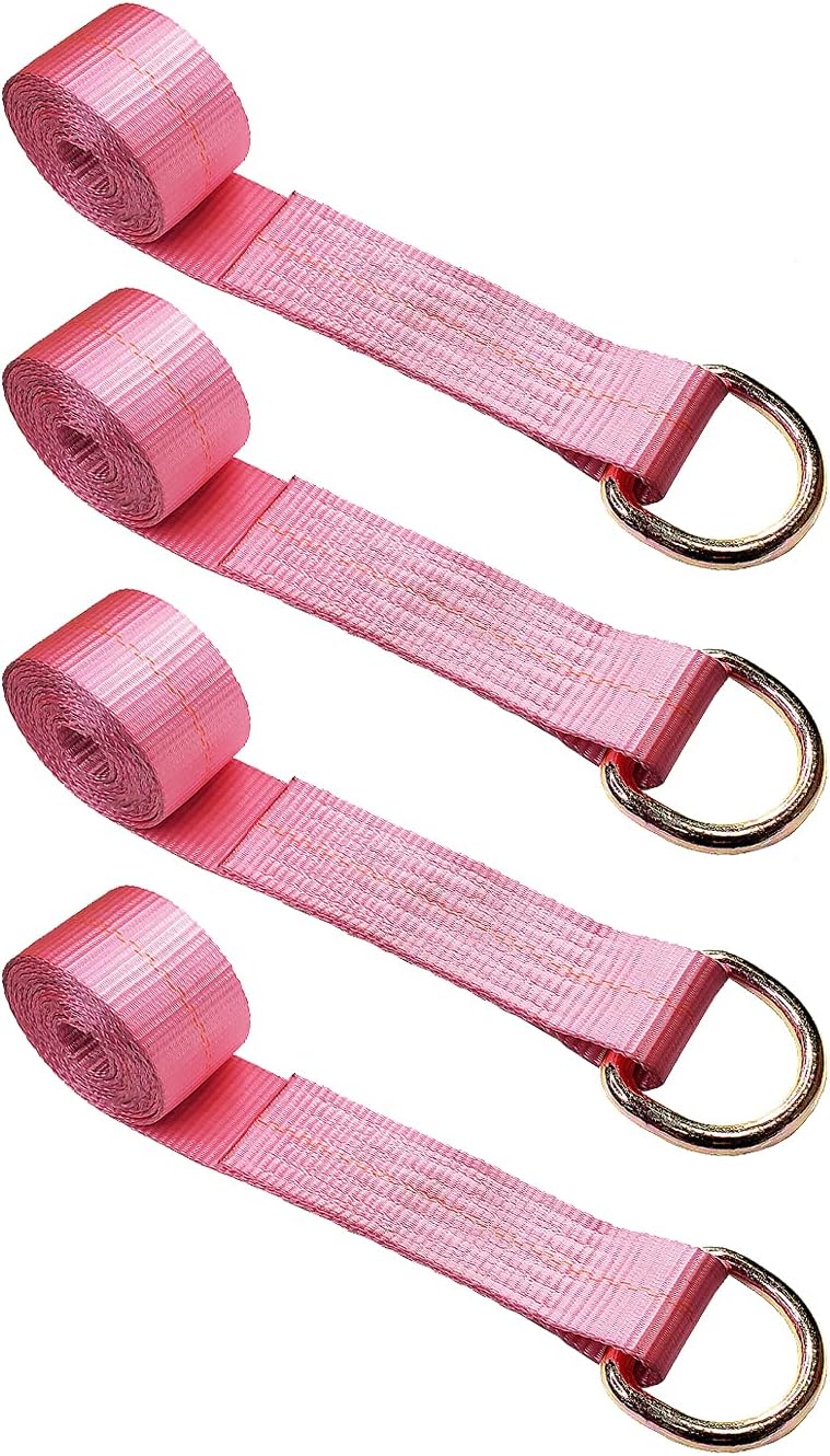 2” x 10’ D-Ring Lasso Strap & Recovery Auto Tie Down (Green, 50 - Pack) C70904