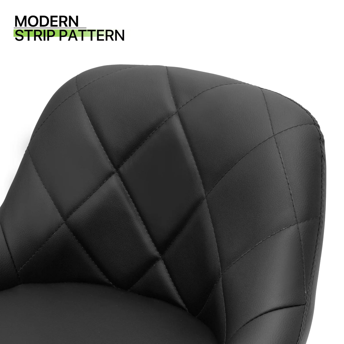 Set of 2 Faux Leather Adjustable Black Swivel Bar Stools with Backrest G202793