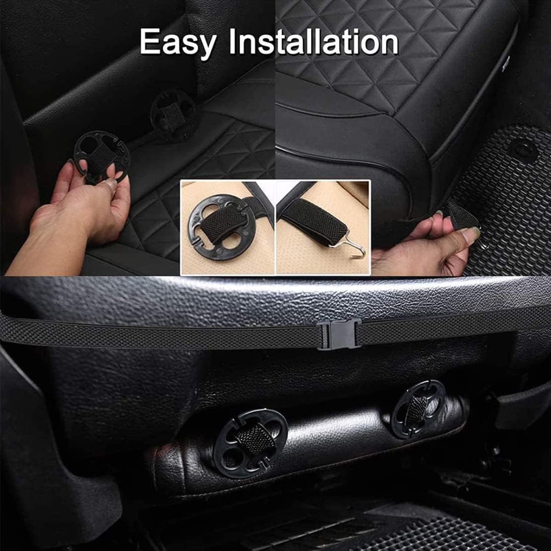 Waterproof PU Leather Car Seat Covers for Front and Rear Seats, Black Y656423