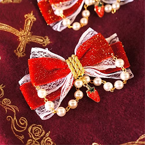 Red Velvet Bow Hair Clips L298