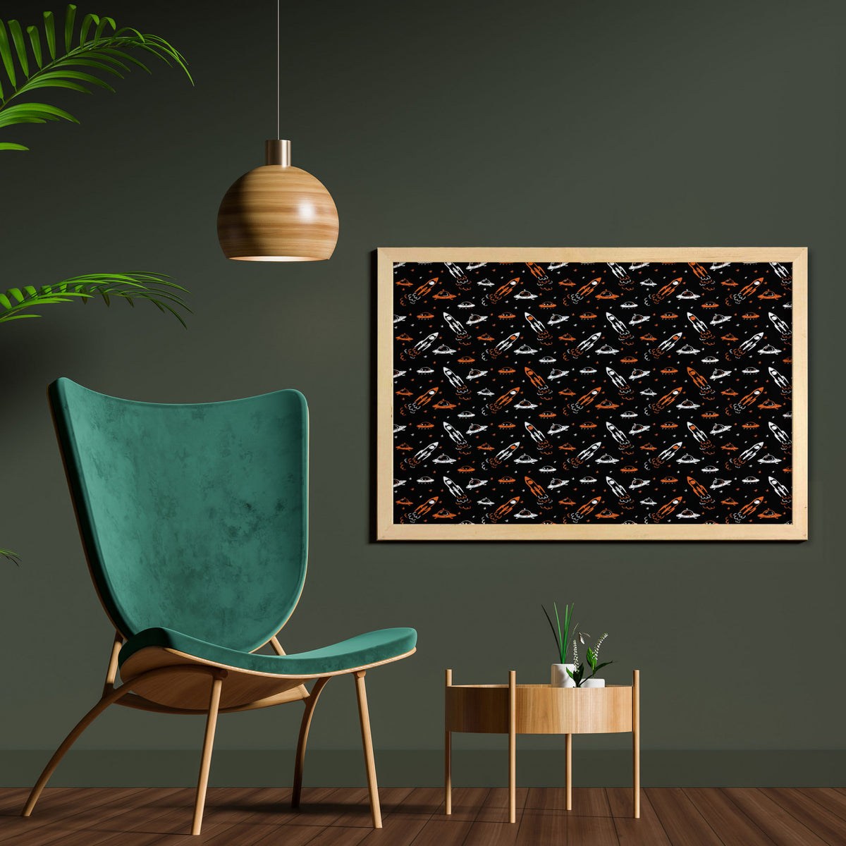 Printed Fabric Poster with Frame, 35" x 23" M852