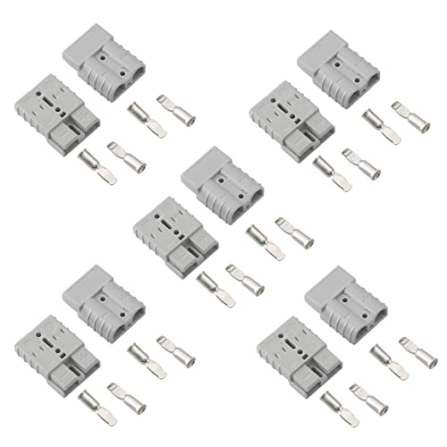 10 Pcs 6-8 Gauge 50 Amp Battery Quick Connect Disconnect Jumper Cable Plug Connector Kit Grey R251130