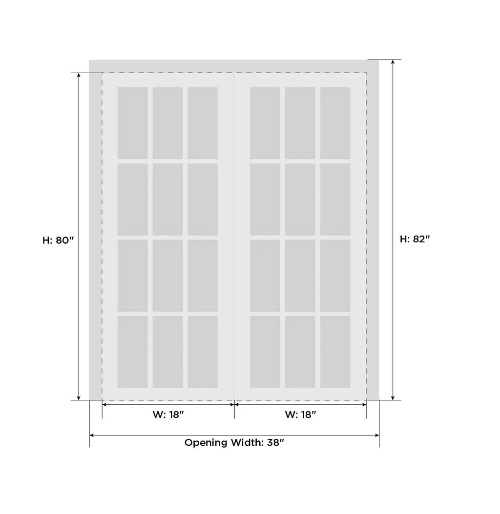 Solid Wood French Double Doors 36 x 80 inches E527