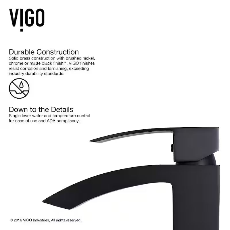 Single Handle Bathroom Faucet Matte Black V4769