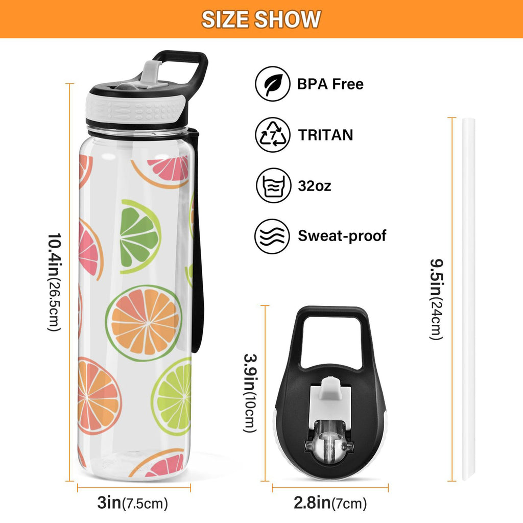 32oz Leakproof Tritan Sports Water Bottle with Straw H9483