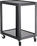 AV Cart with Power Strip, 2 Shelves, 4 Rolling Casters and 2 Locking Brakes O775