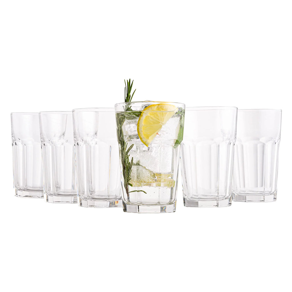 Set of 6 14 Ounce Dishwasher Safe Drinking Glasses K386