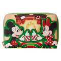Disney Mickey & Minnie Hot Cocoa Fireplace Christmas Zip Around Wallet U3046