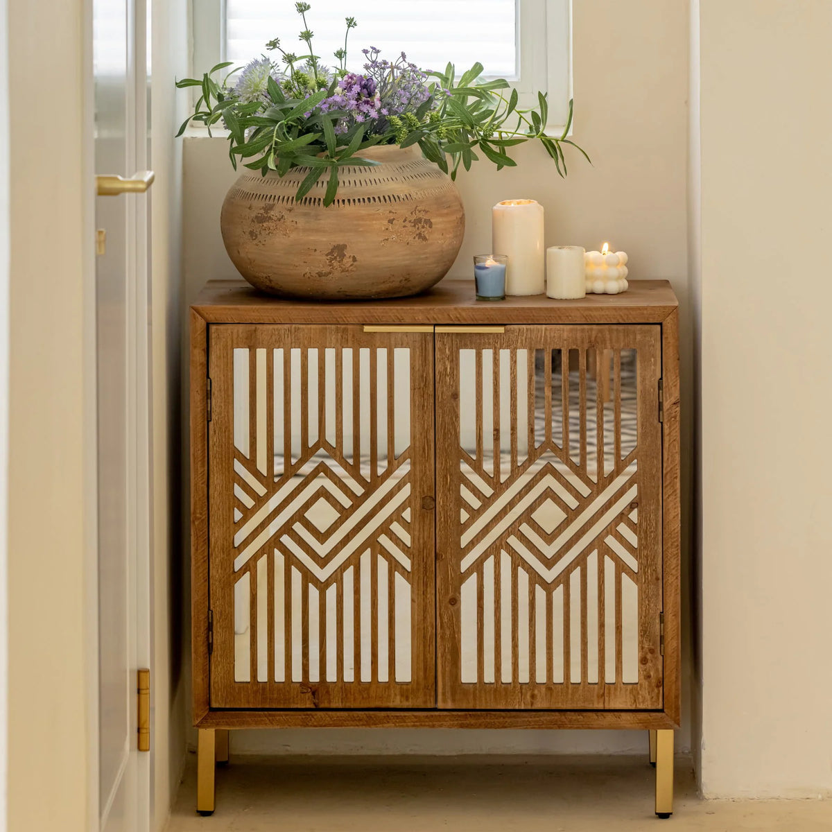 2-Door Accent Cabinet with Mirror Fronts M69419