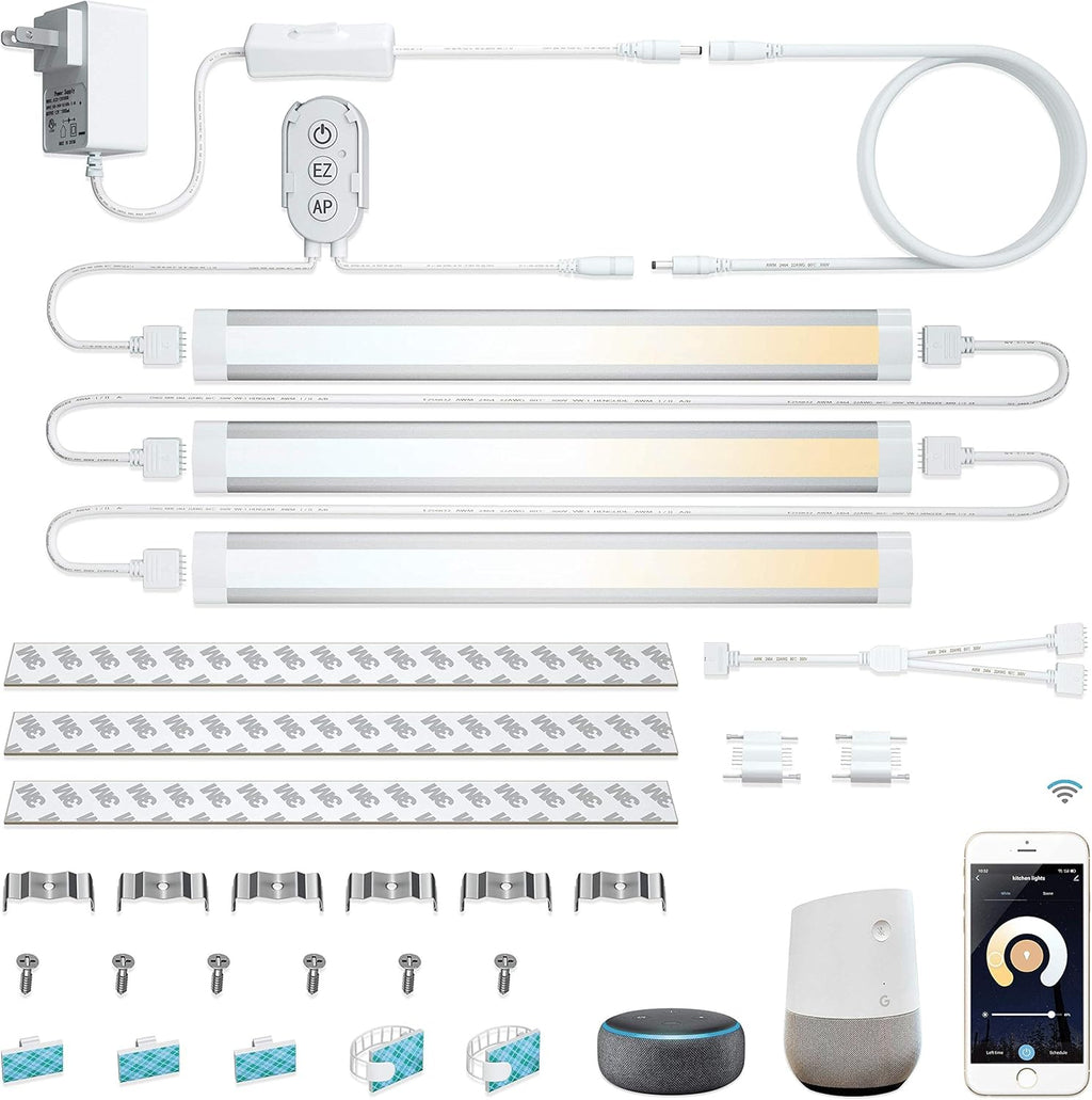LED Smart Under Cabinet Lights 2700K to 6500K 6 Lights Bar Kit U435749