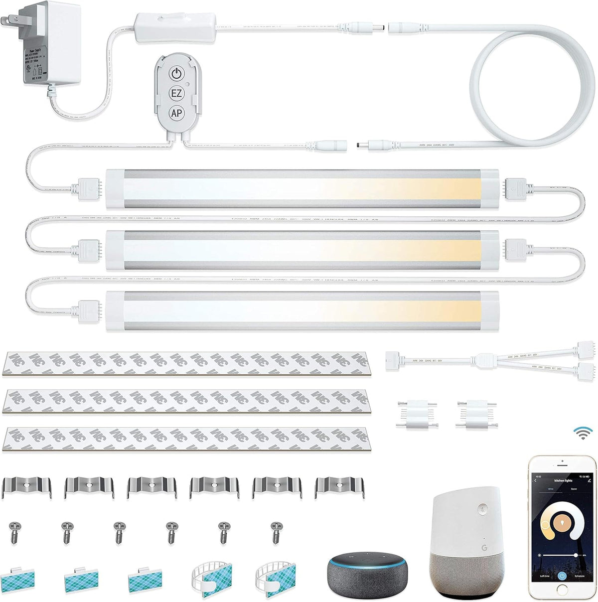 LED Smart Under Cabinet Lights 2700K to 6500K 6 Lights Bar Kit U435749