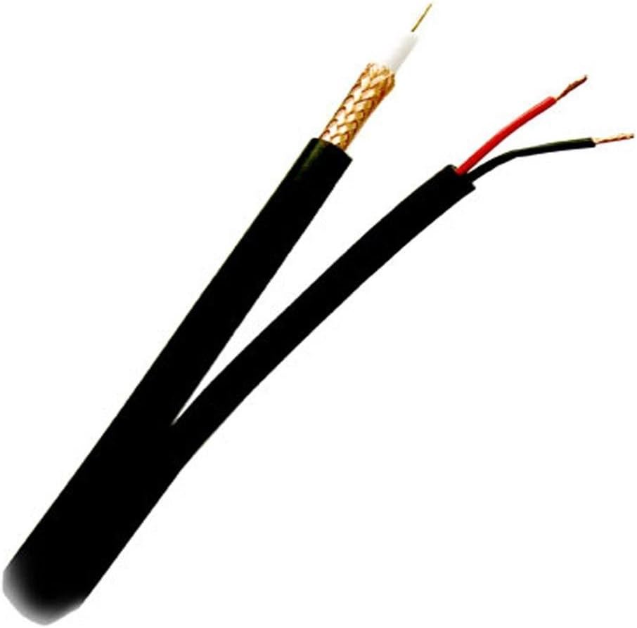 RG59 Siamese Coaxial CCTV Cable 1000 ft. Black M1216