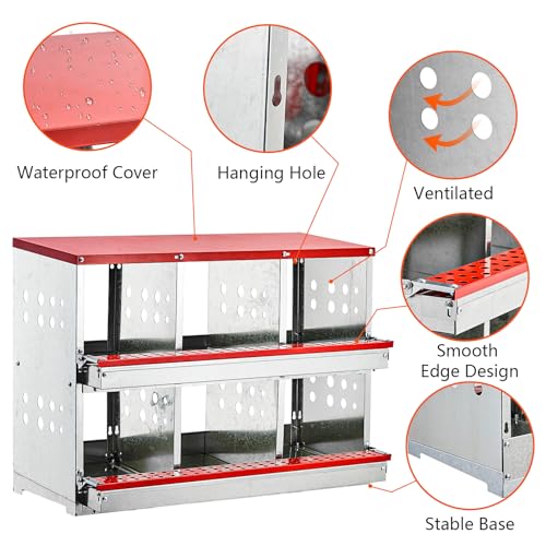 6 Compartment Metal Chicken Nesting Boxes V64992
