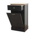 Tilt Out Trash Cabinet Can Bin Kitchen Wooden Free Standing Recycling Cabinet with Drawer Cutting Board (Grey) Y50345
