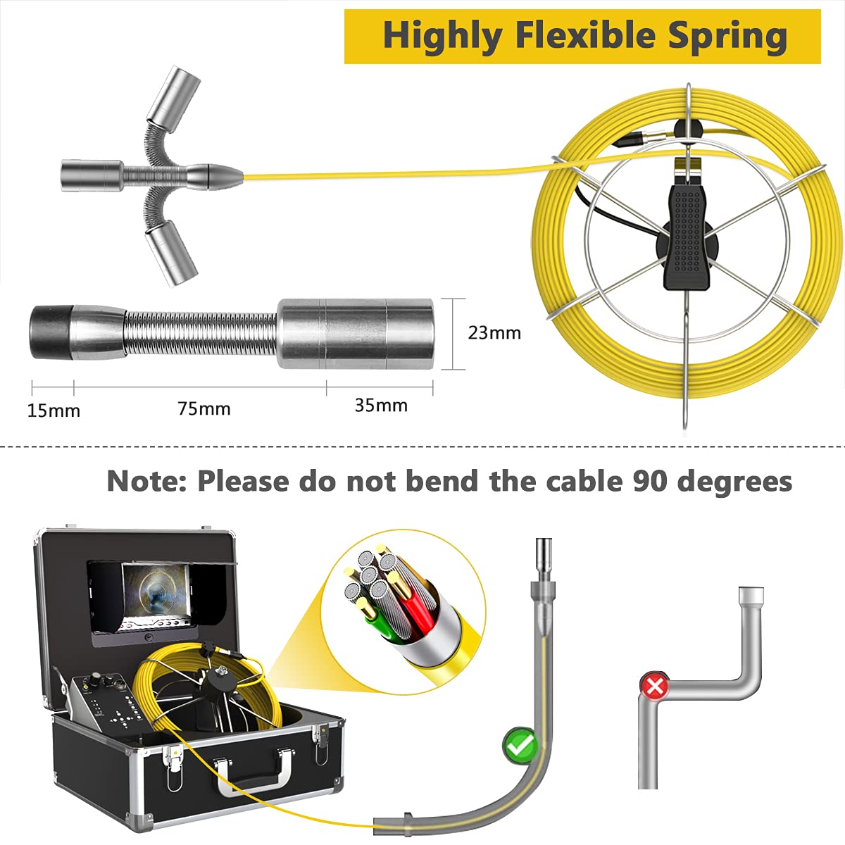 100ft Inspection Camera with 512Hz Sonde Transmitter and Receiver P10526