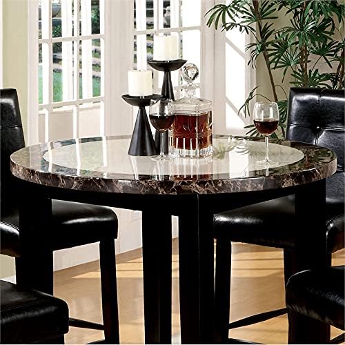 Wood Round Counter Height Table in Black Q326770