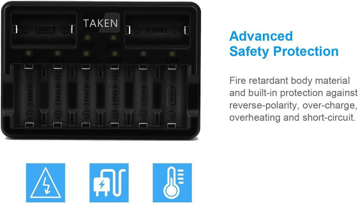 CR123A Rechargeable Lithium Batteries 16 Pack with Charger V1692