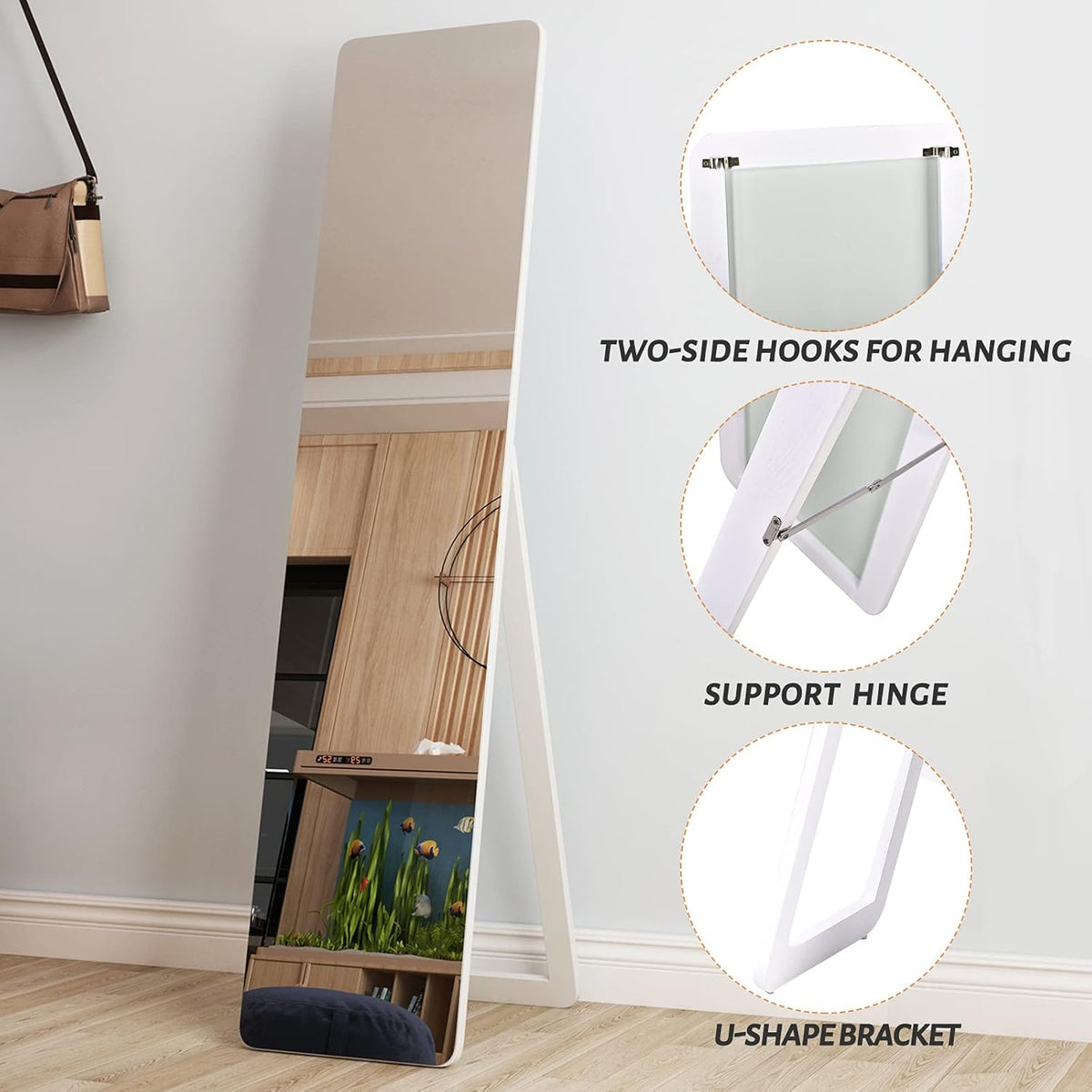 Full Length Mirror 63 inch x 14.6 inch with Floor Stand L898