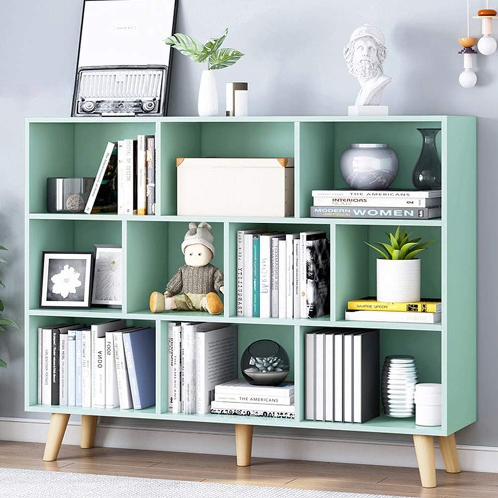 Bright Blue 3-Tier 8 Cube Wooden Bookshelf W598799