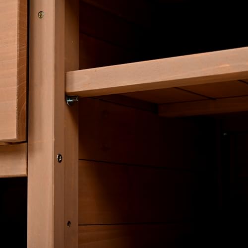 Light Brown Fir Wood Potting Bench with Drawers and Storage Shelves S737645