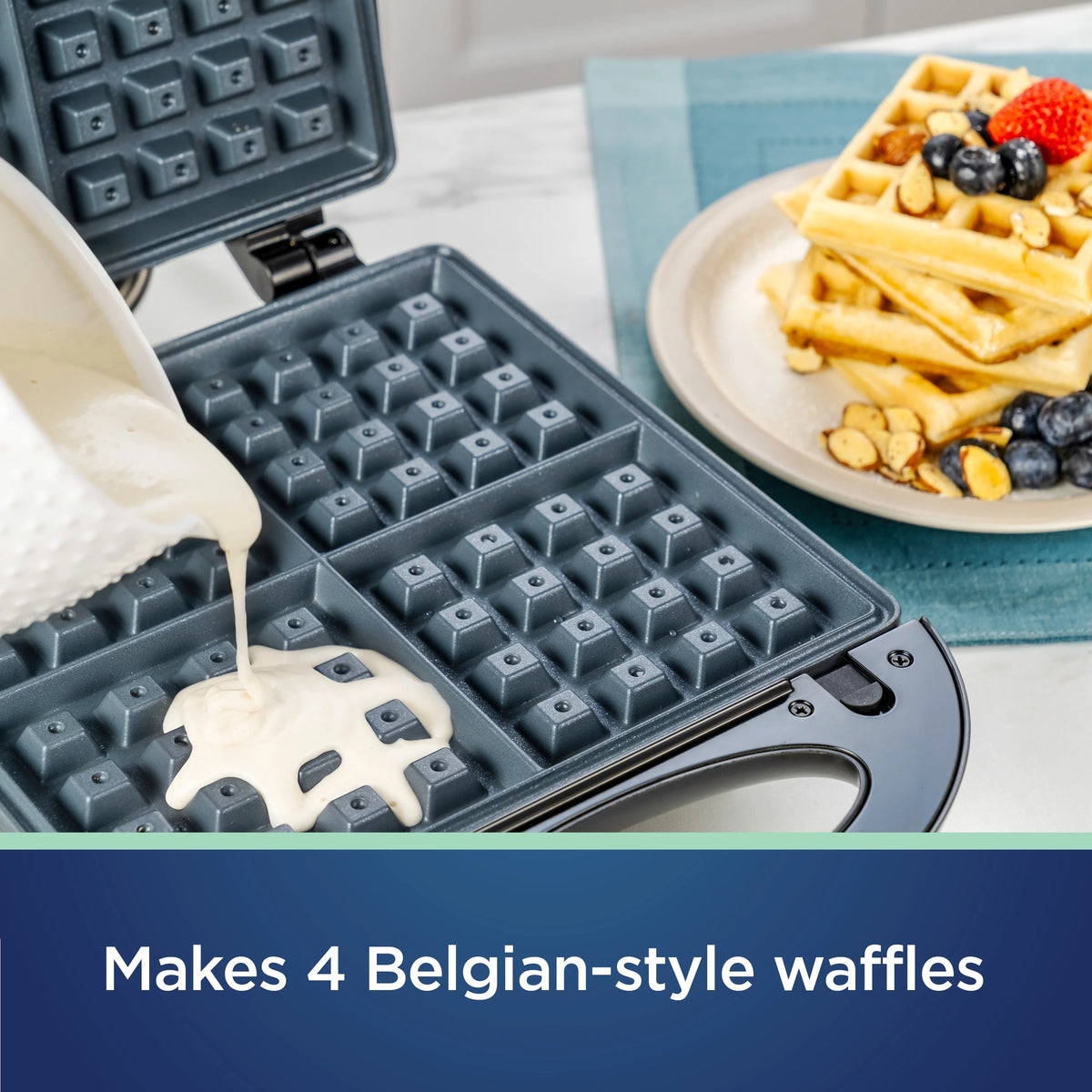Belgian Waffle Maker with Removable Plates E27211
