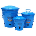 Blue 3-Piece Enameled Kitchen Canister Set J782