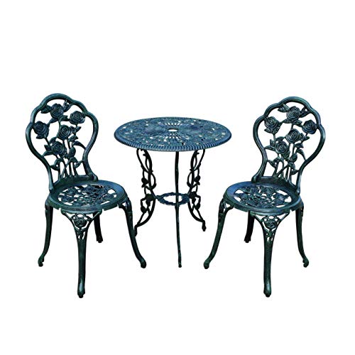 3-Piece Rose Bistro Set with Cast Aluminum Top Table R246