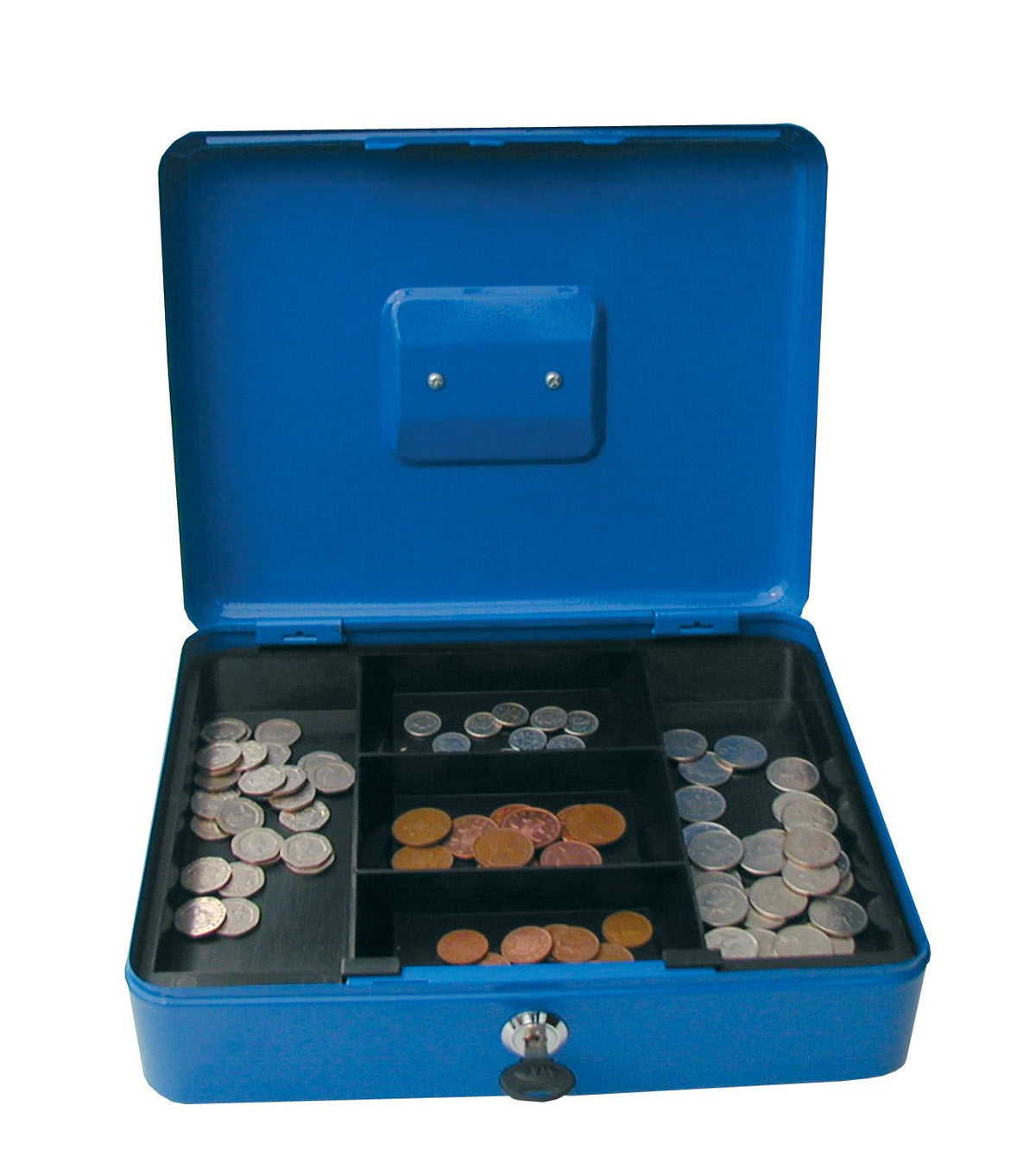 Blue 12-Inch Metal Cash Box J656229