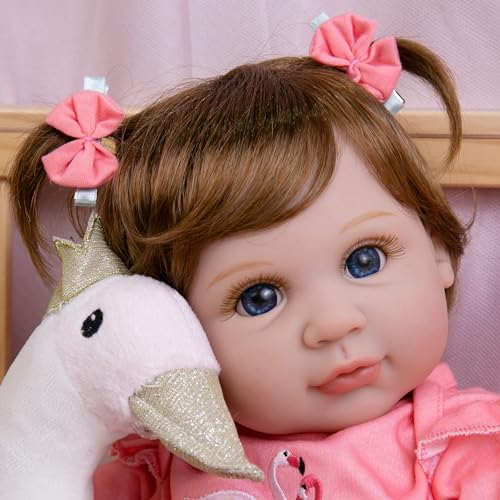 22 inch Lifelike Reborn Baby Doll with Feeding Toy Accessories Set F1624