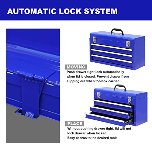 20" 3 Drawer Steel Tool Box B960