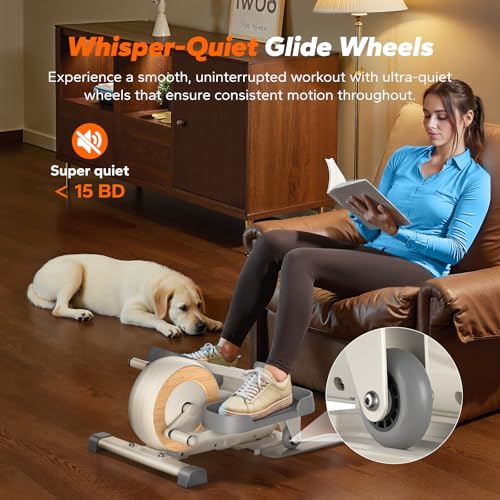 Under Desk Elliptical Machine, Seated Pedal Exerciser with 8 Resistance Levels U880