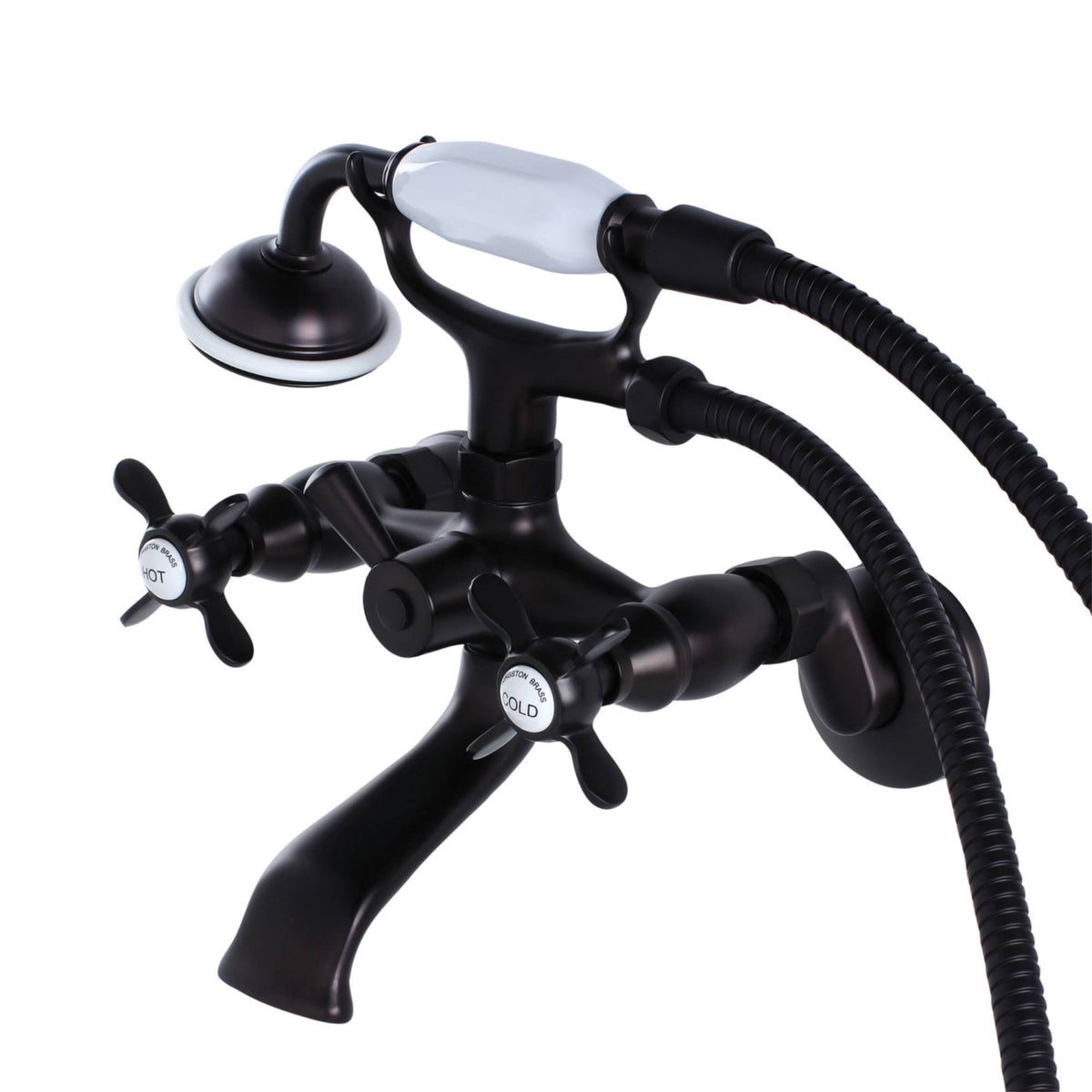 Oil Rubbed Bronze Wall Mount Clawfoot Tub Filler with Hand Shower C70415