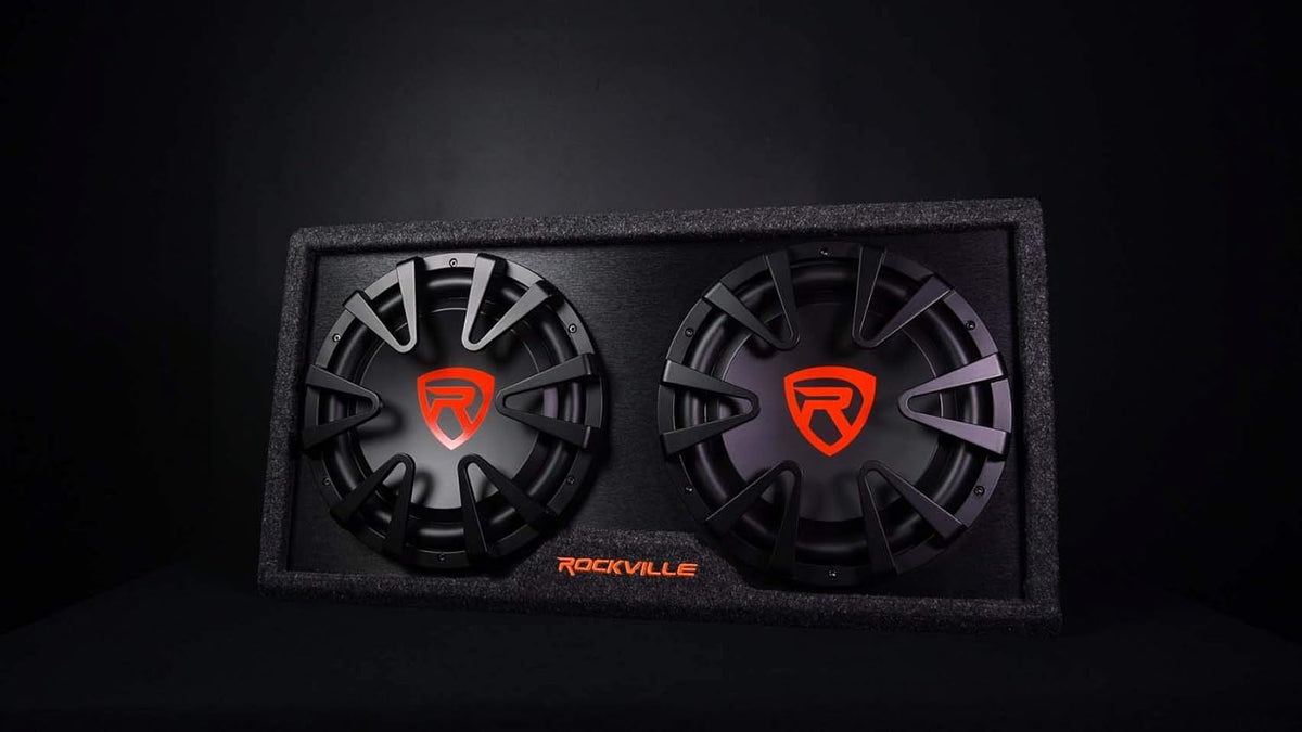 12 inch Vented Powered Car Subwoofer Enclosure 2000 Watt with 4 Gauge Amp Wiring Kit V37612