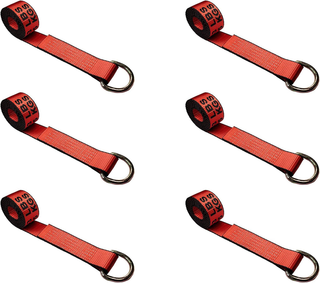 2” x 10’ D-Ring Lasso Strap & Recovery Auto Tie Down (Green, 50 - Pack) C70904