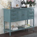 Green Console Table with 6 Drawers and Cabinet K703
