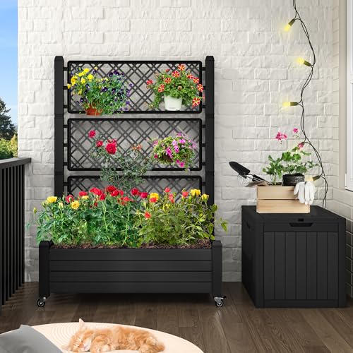 White Plastic Raised Garden Bed Kit W7735